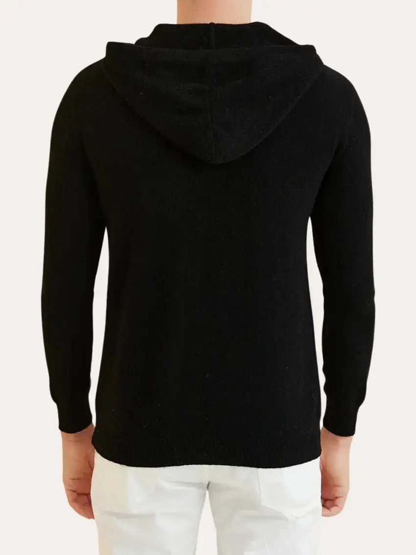 Essential Cashmere Hoodie - Profond Zwart