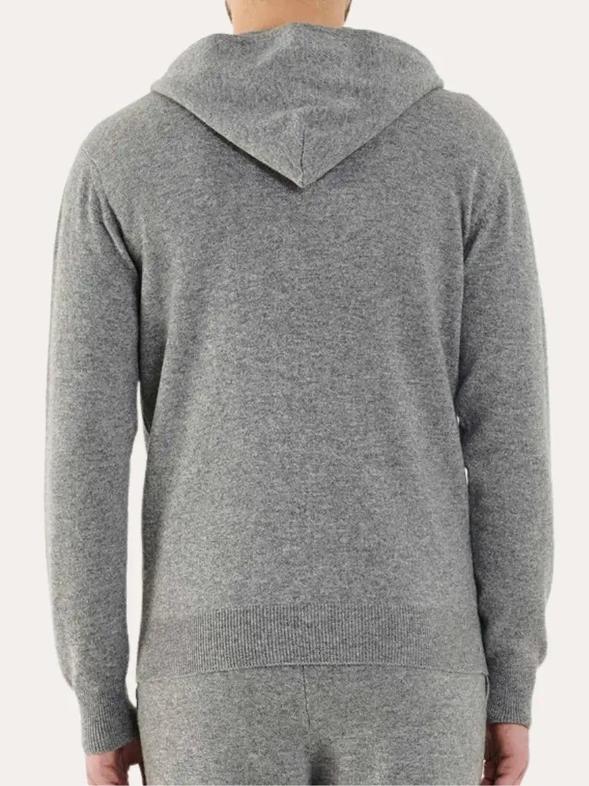 Gilet zippé en tricot cachemire - Gris clair