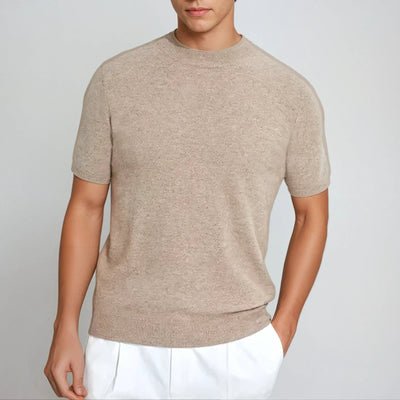 T-shirt en laine cachemire beige