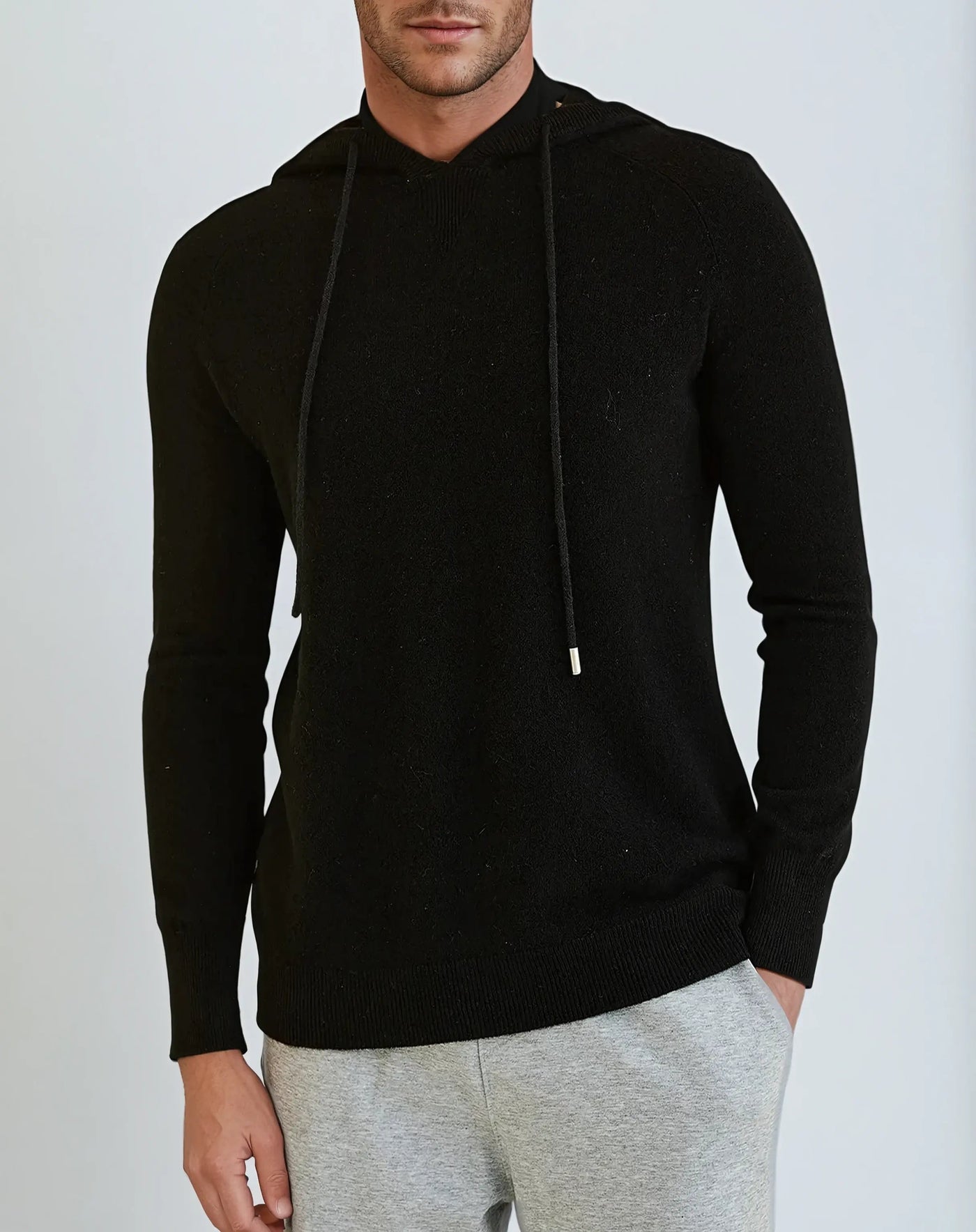 Essential Cashmere Hoodie - Profond Zwart