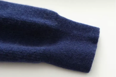 Gilet zippé en maille cachemire - Bleu intense