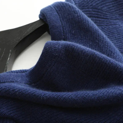 Gilet zippé en maille cachemire - Bleu intense