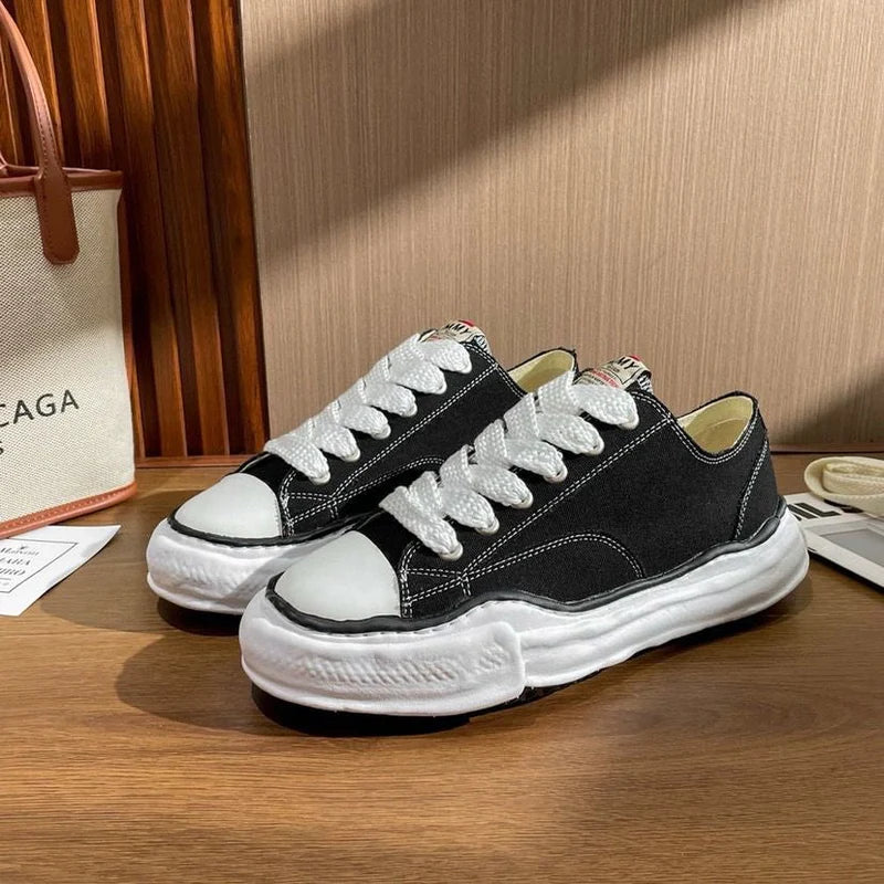 MAISON MIHARA YASUHIRO PETERSON OG SOLE CANVAS LOW BLACK