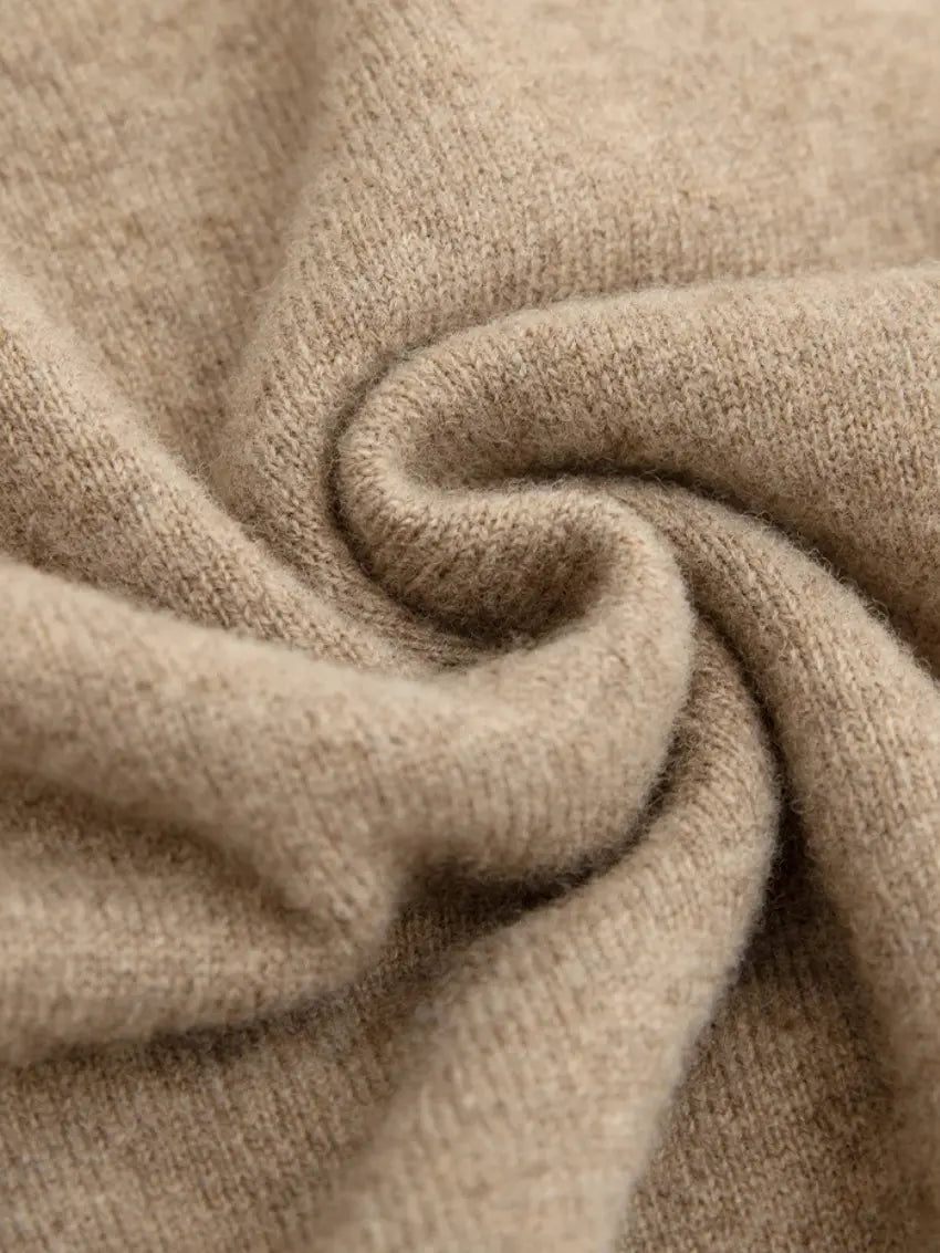 T-shirt en laine cachemire beige