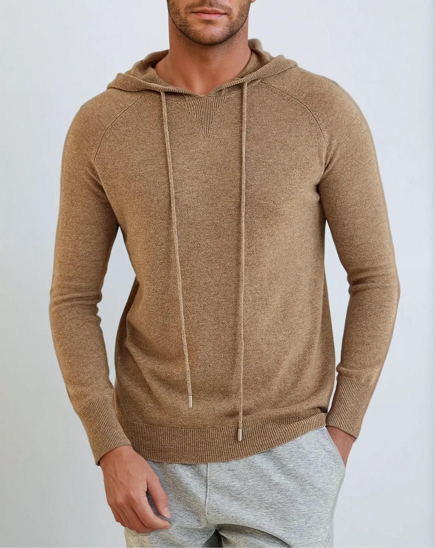 Sweat à capuche essentiel en cachemire - Kaki Artisan