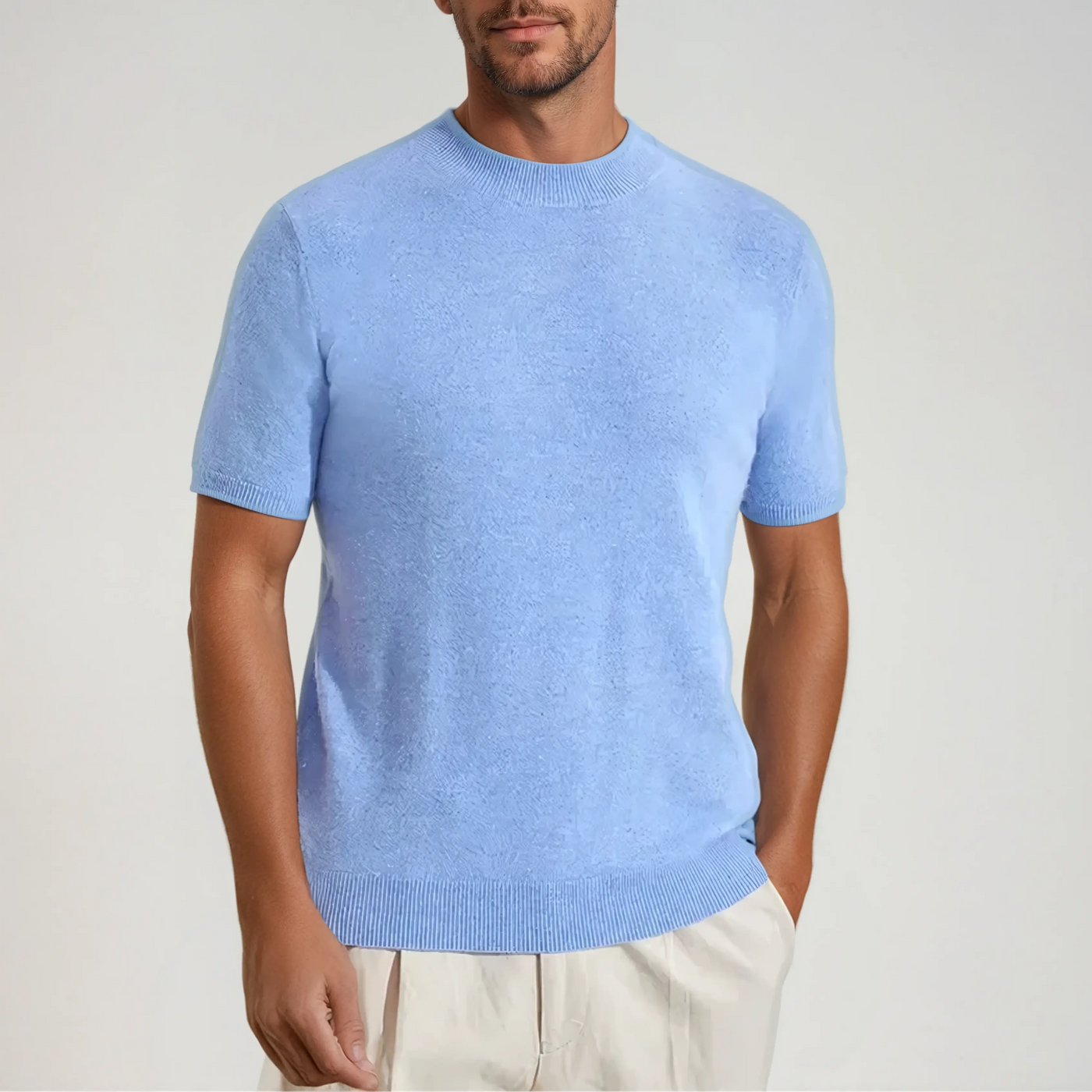 T-shirt Cashwool bleu clair