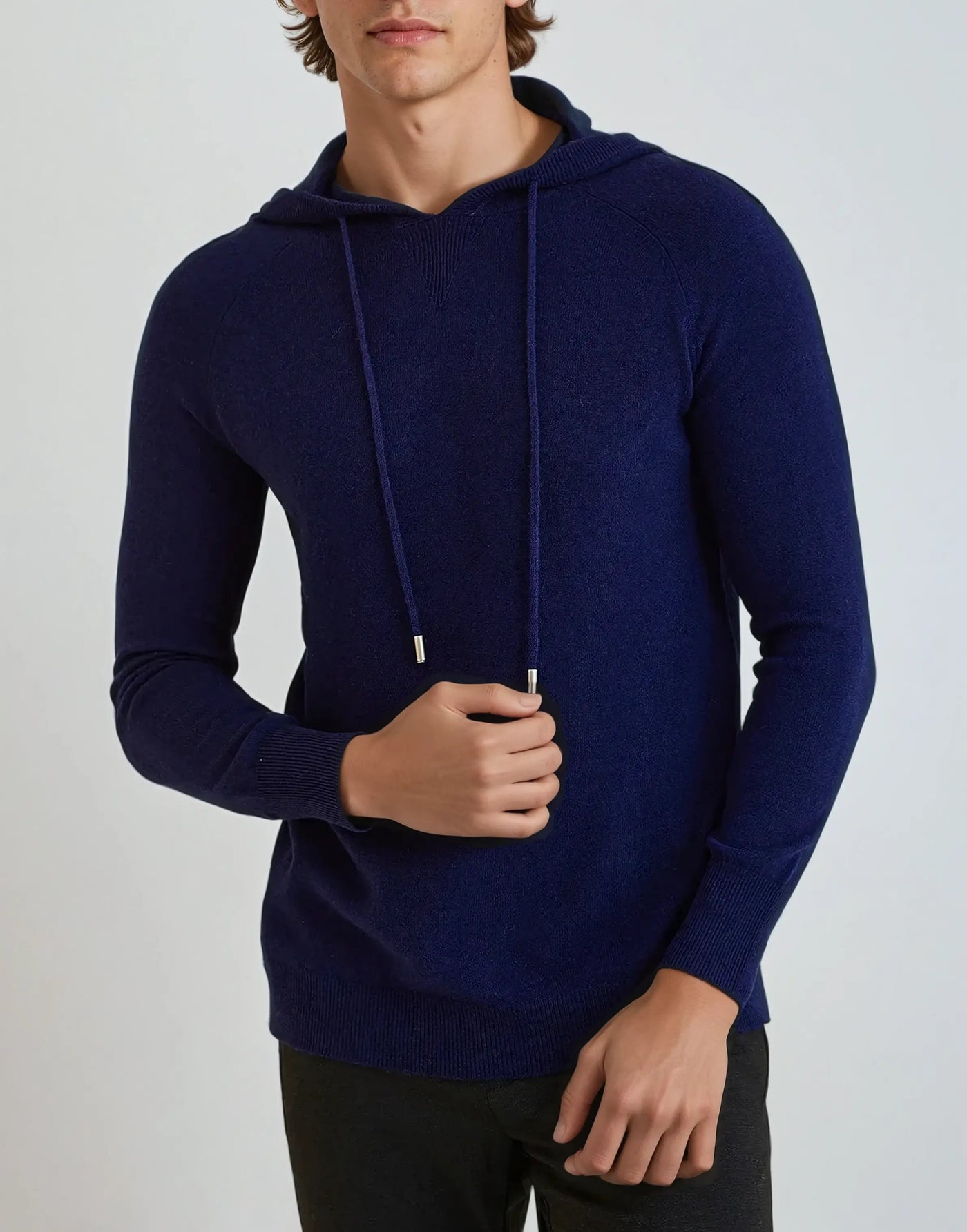 Sweat à capuche Essential en cachemire - Bleu marine