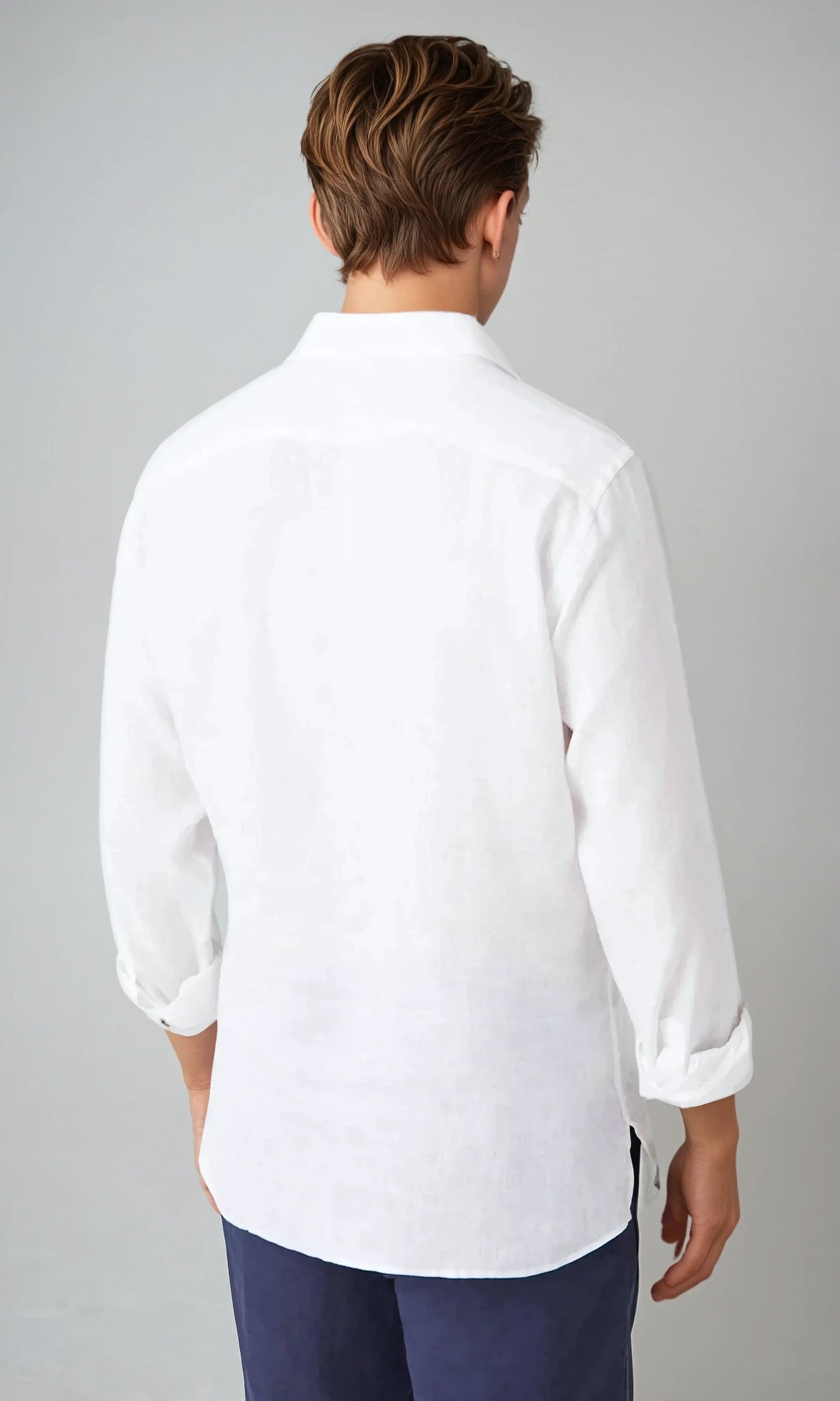 Chemise en lin à enfiler - Blanc