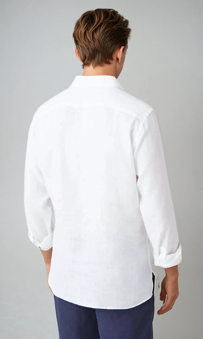 Chemise en lin à enfiler - Blanc
