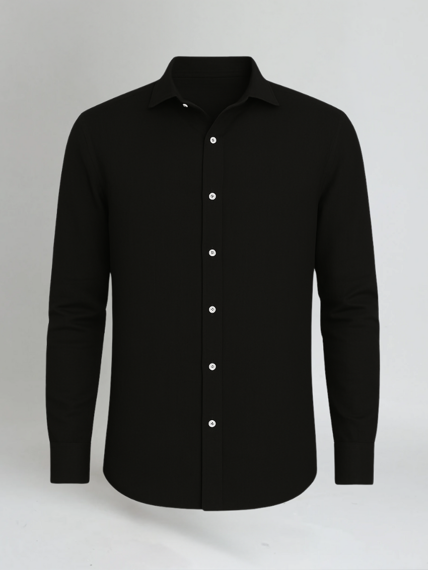 Chemise Essentielle en Lin - Noir Profond