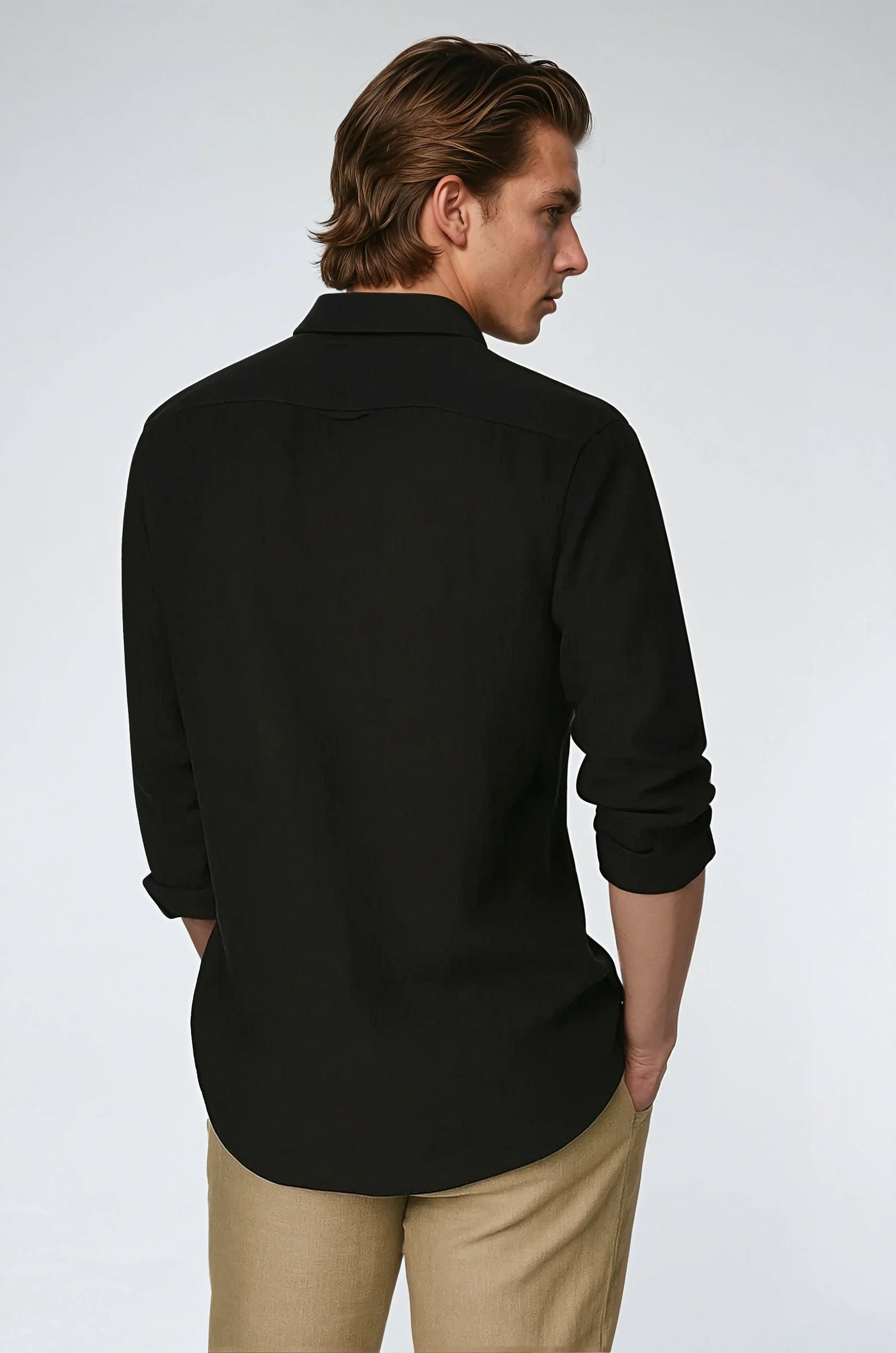 Chemise Essentielle en Lin - Noir Profond