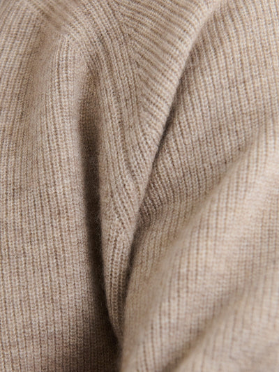 Refined Cashmere Zip Hoodie - Beige
