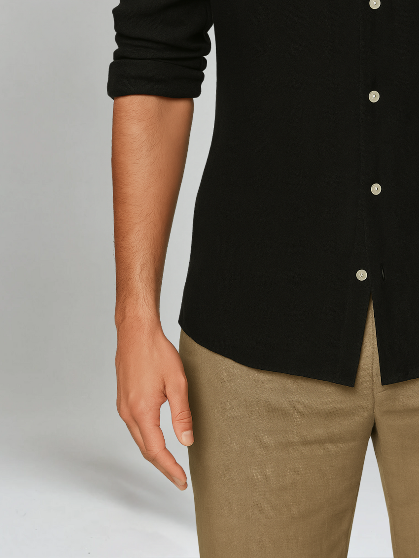 Chemise Essentielle en Lin - Noir Profond