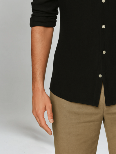 Chemise Essentielle en Lin - Noir Profond